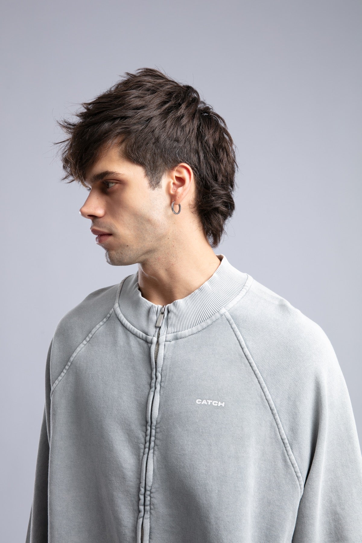 Yıkamalı Fermuarlı Sweatshirt