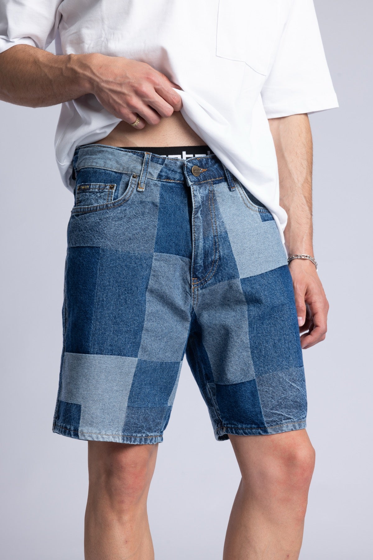 Parçalı Denim Şort