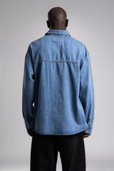 Metal Snap Düğmeli Denim Gömlek