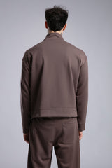 Şerit Detaylı Fermuarlı Sweatshirt