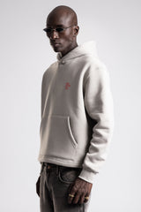 Kabartmalı Baskılı Kapüşonlu Sweatshirt