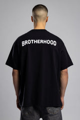 Oversize “Brotherhood” Baskılı T-shirt