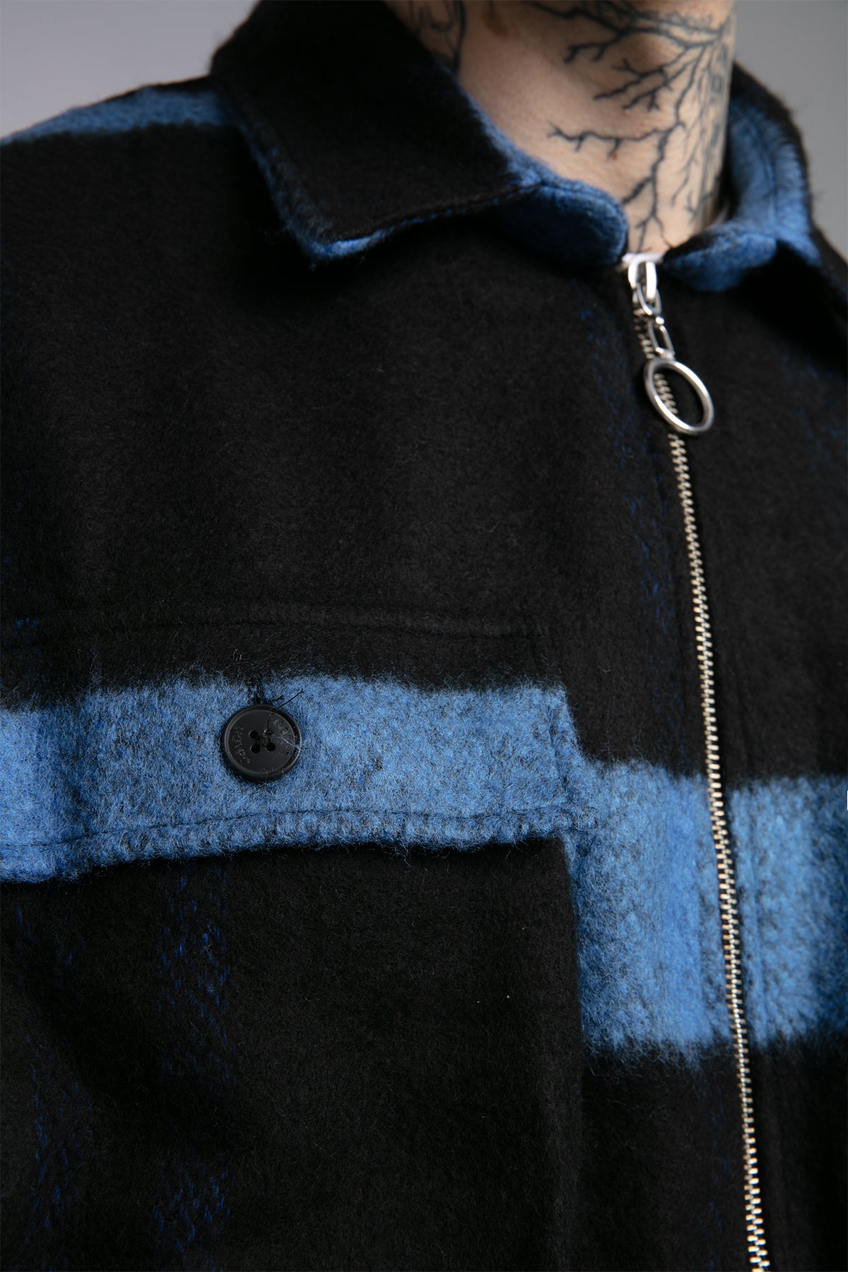 Ekoseli Fermuarlı Gömlek