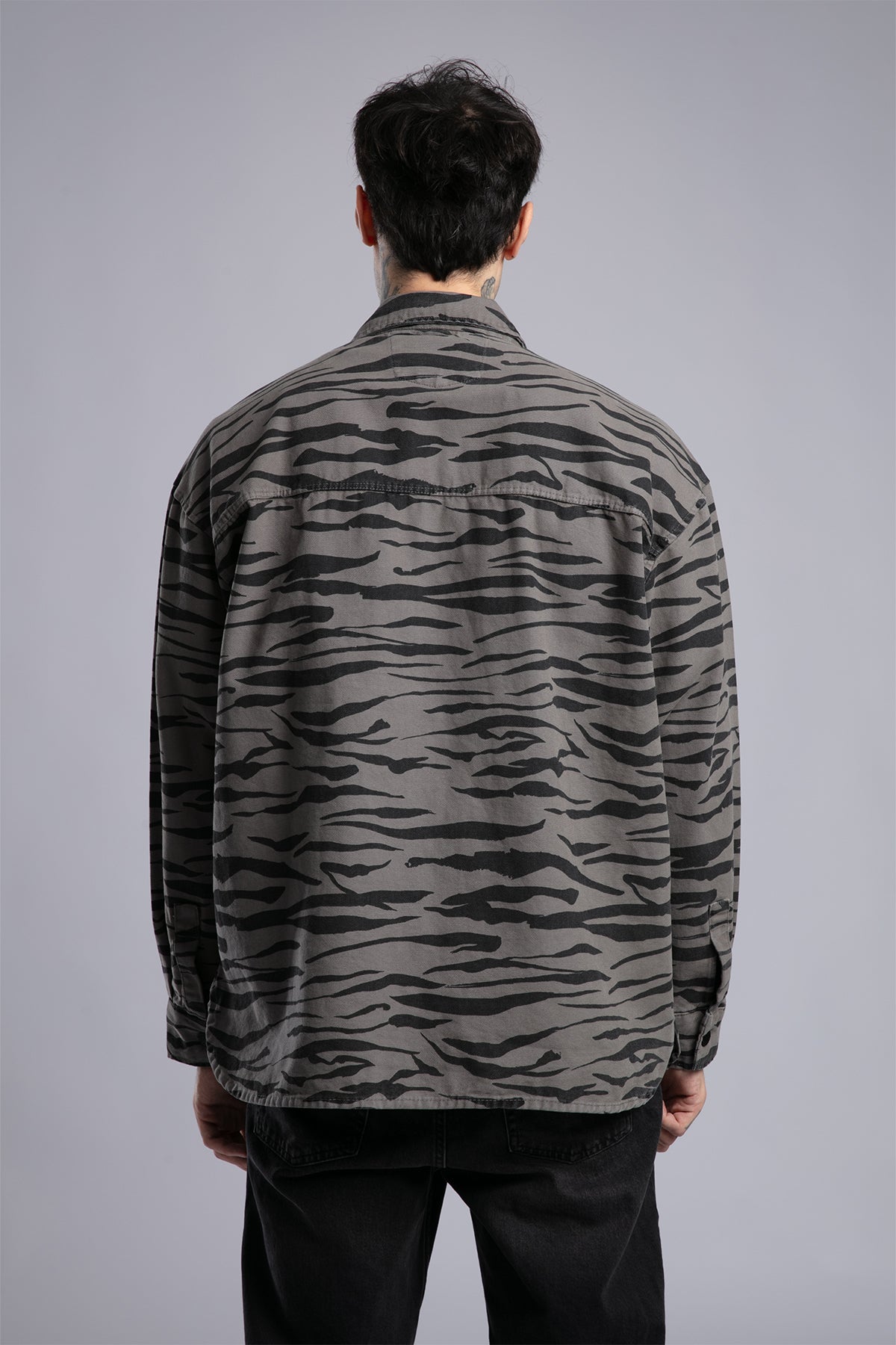 Desenli Gabardin Gömlek