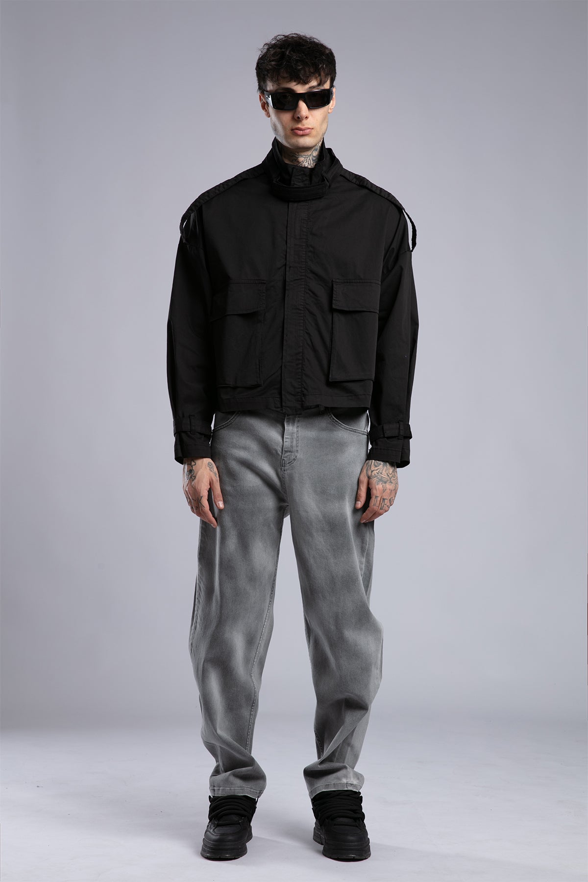 Şerit Detaylı Utility Ceket