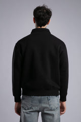 Minimal Nakışlı Fermuarlı Sweatshirt