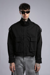 Şerit Detaylı Utility Ceket