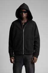 Diyagonal Dokulu Fermuarlı Kapüşonlu Sweatshirt