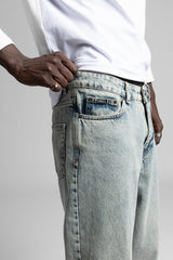 Yıkamalı Baggy Fit Jean