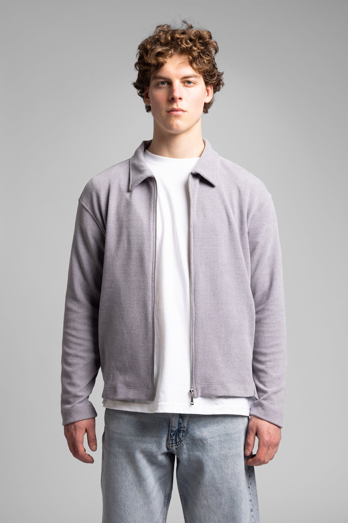 Fermuarlı Fitilli Sweatshirt