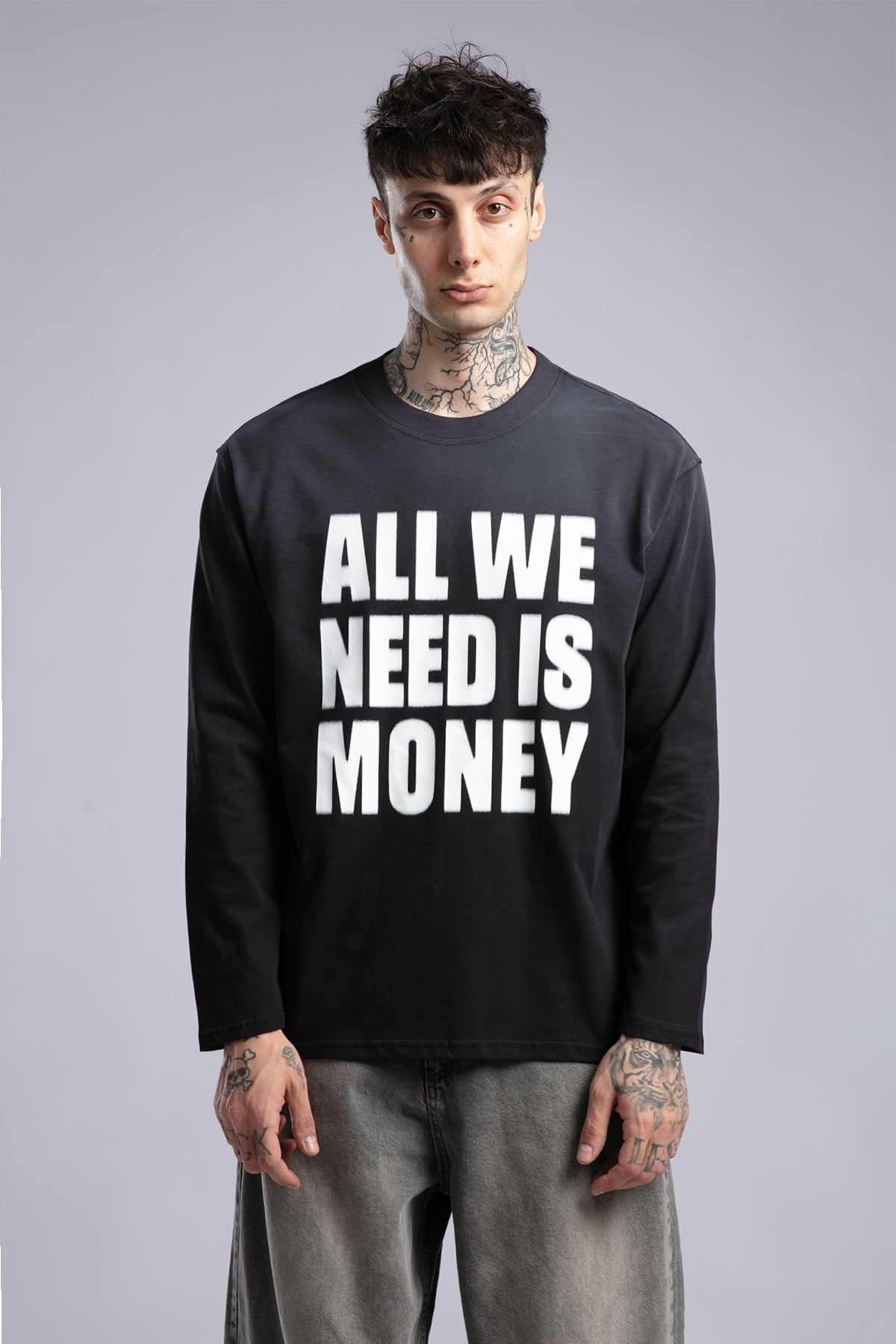Yazı Baskılı İnce Pistole Sweatshirt