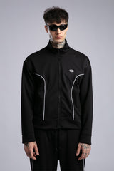 Şerit Detaylı Fermuarlı Sweatshirt