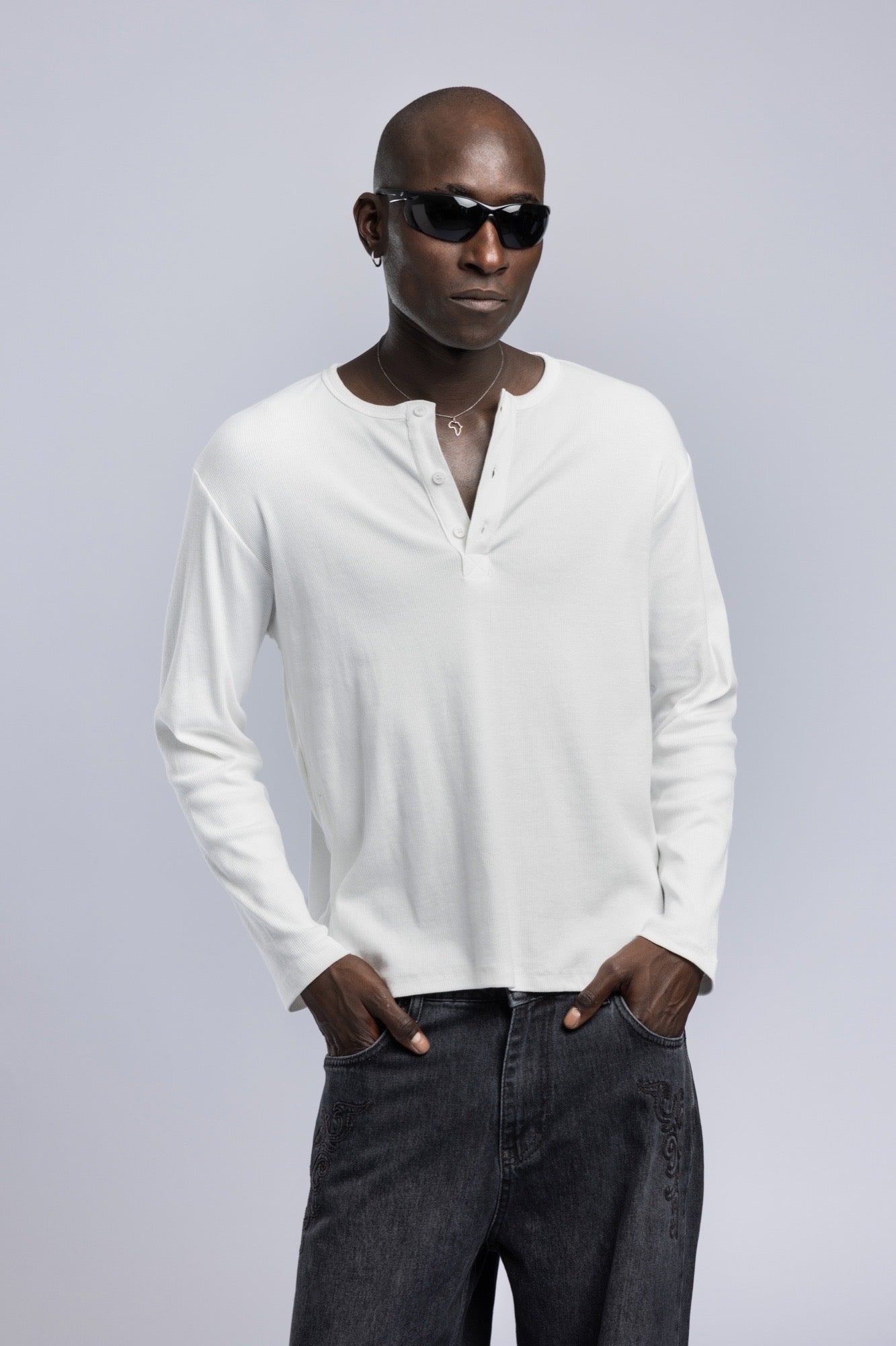 Henley Yaka Fitilli Düğmeli Uzun Kollu Sweatshirt 1|oldu-media-mupg1445-10005d|000