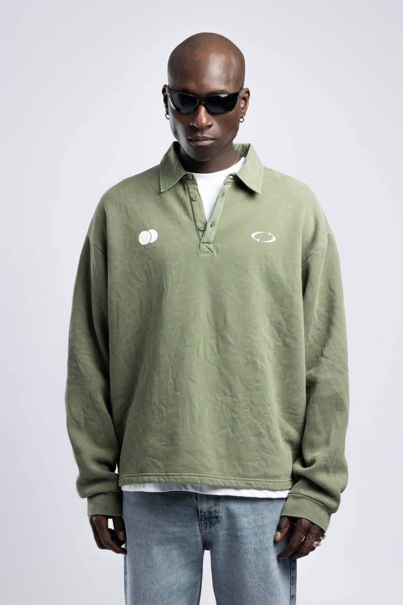 Polo Yaka Dugmeli Yazi Baskili Sweatshirt 1|oldu-media-mupg72mg-bh3o9m|000