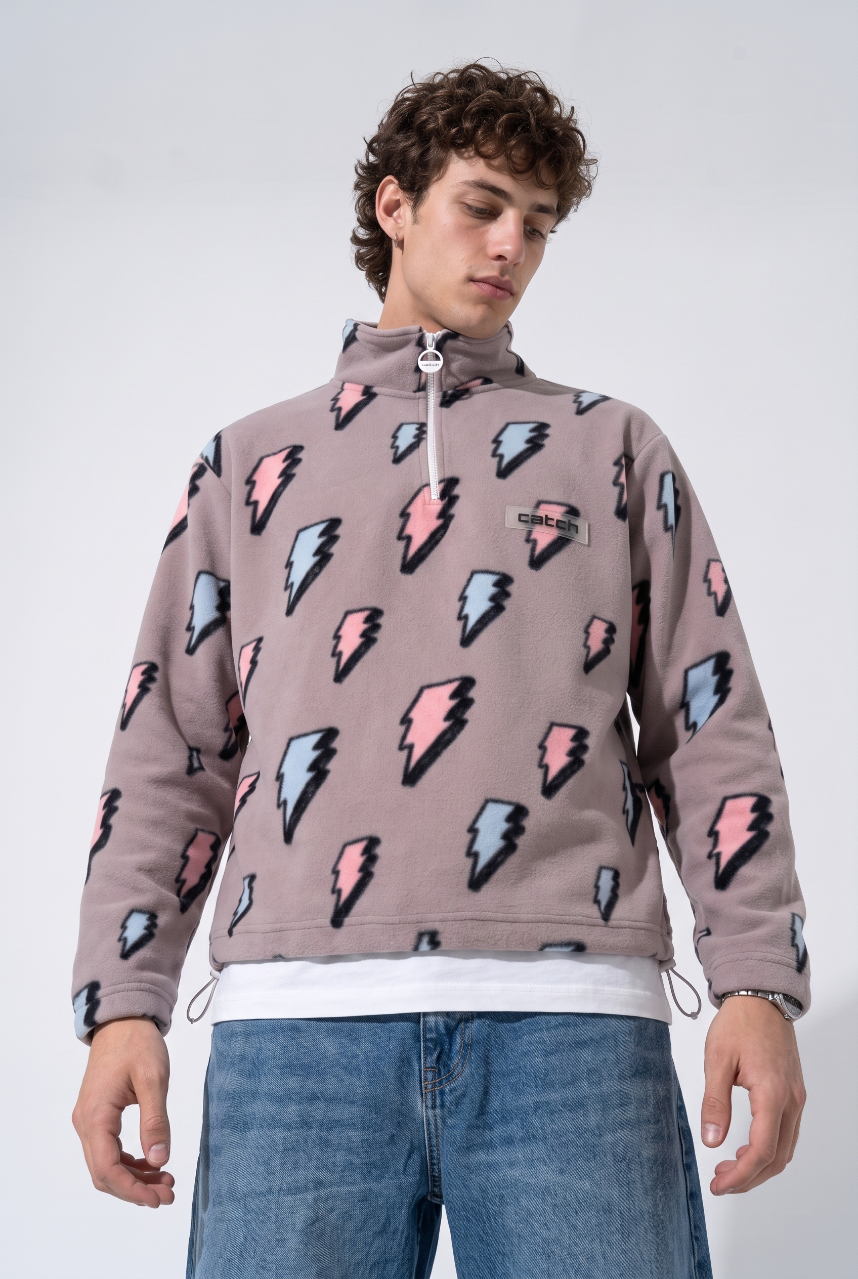 Fermuarlı Beli Büzgülü Oversize Polar Sweatshirt 2|oldu-media-mv6g1una-ir9s7u|001