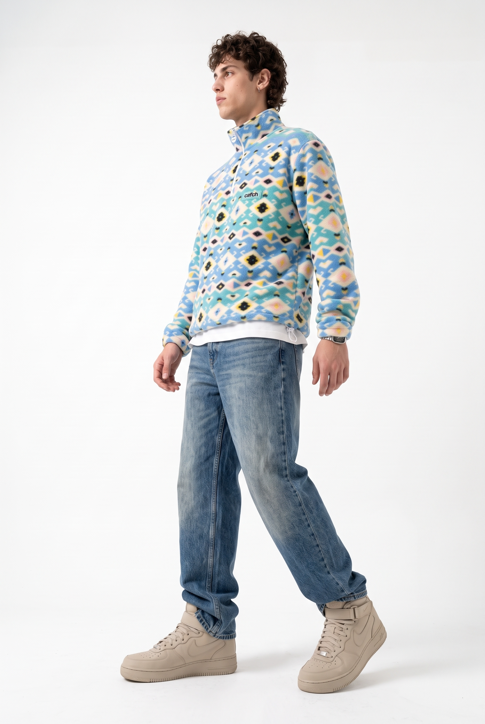 Fermuarlı Beli Büzgülü Oversize Polar Sweatshirt 3|oldu-media-mv6g1vko-vrr69o|002