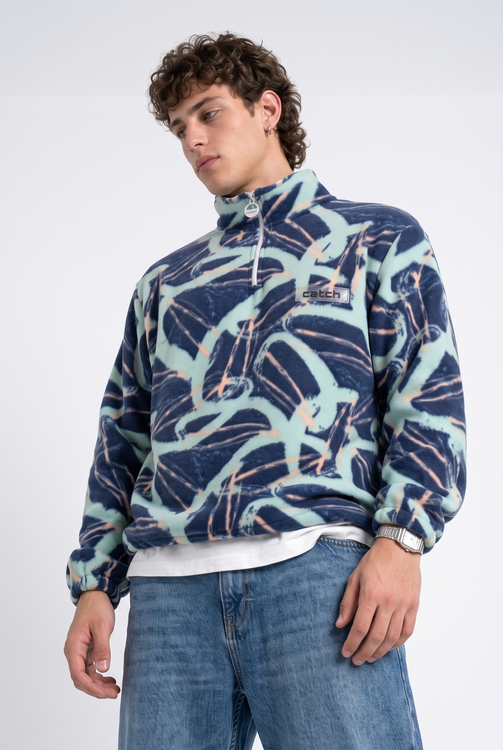 Fermuarlı Beli Büzgülü Oversize Polar Sweatshirt 5|oldu-media-mv6g1wec-atnz0m|004