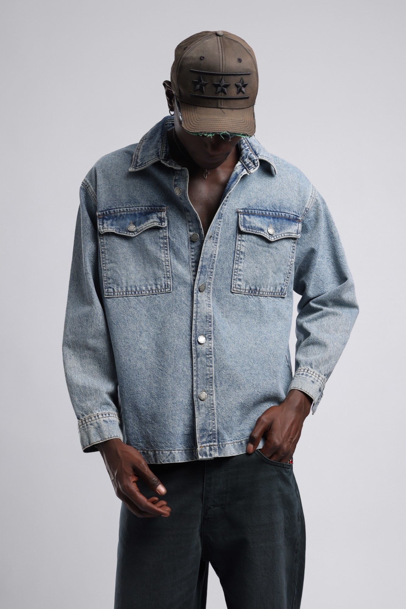 Çift Kapaklı Cepli Denim Gömlek 2|oldu-media-mv6n52ce-2zazt5|001
