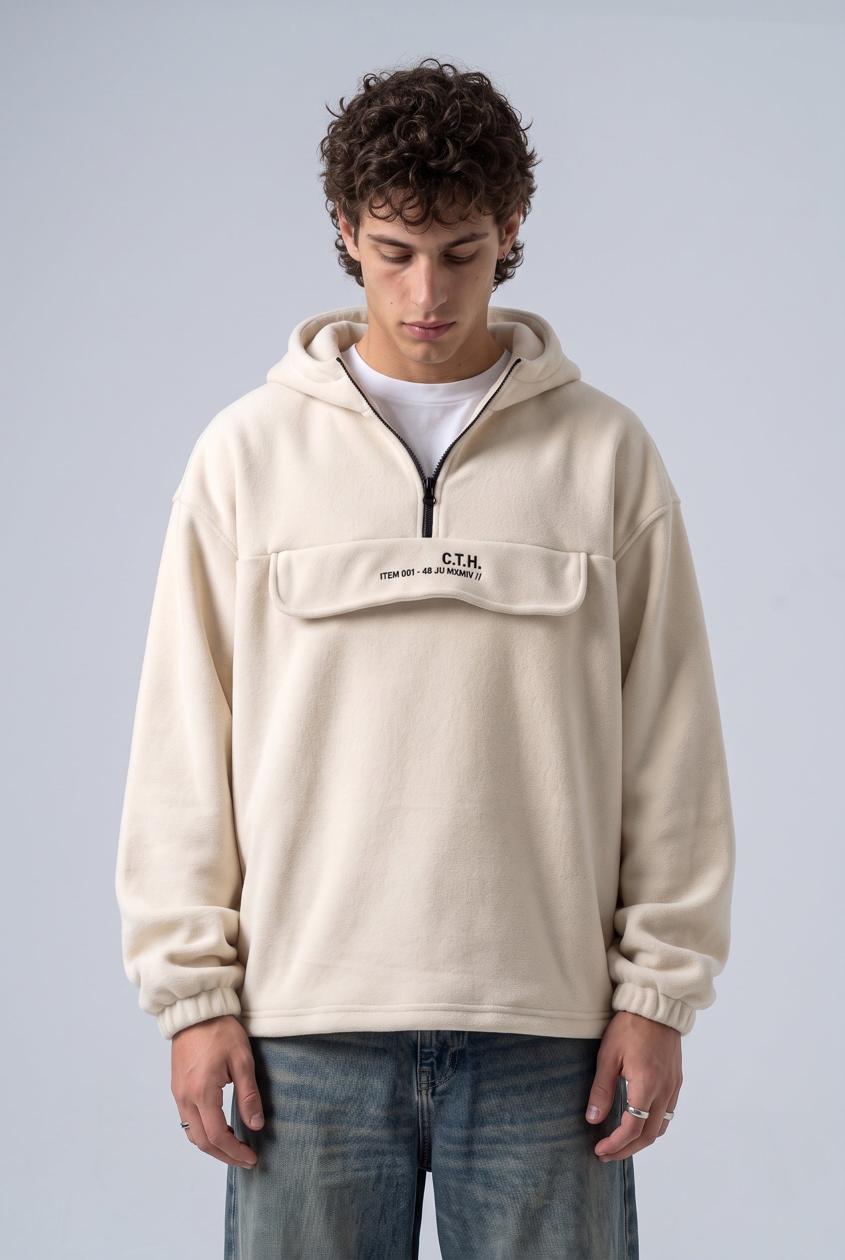 Yarım Fermuarlı Kapüşonlu Polar Sweatshirt 4|oldu-media-mvf9d9bu-pvdvan|003