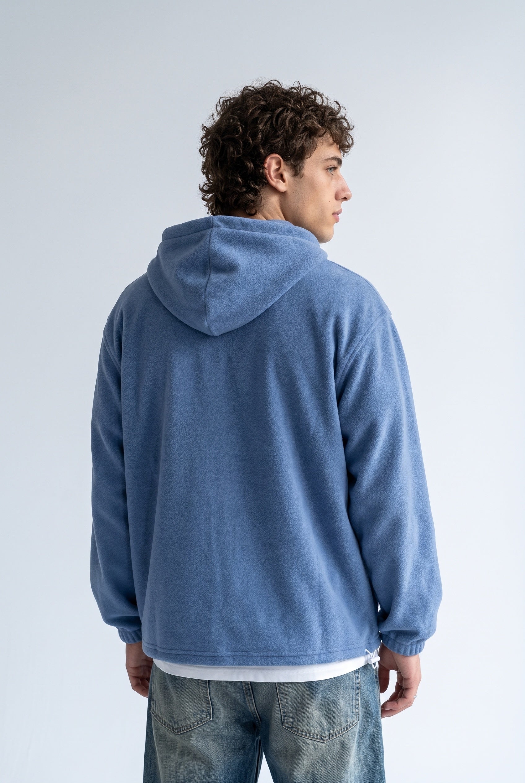 Yarım Fermuarlı Kapüşonlu Polar Sweatshirt 4|oldu-media-mvf9dbai-6z9kv4|003