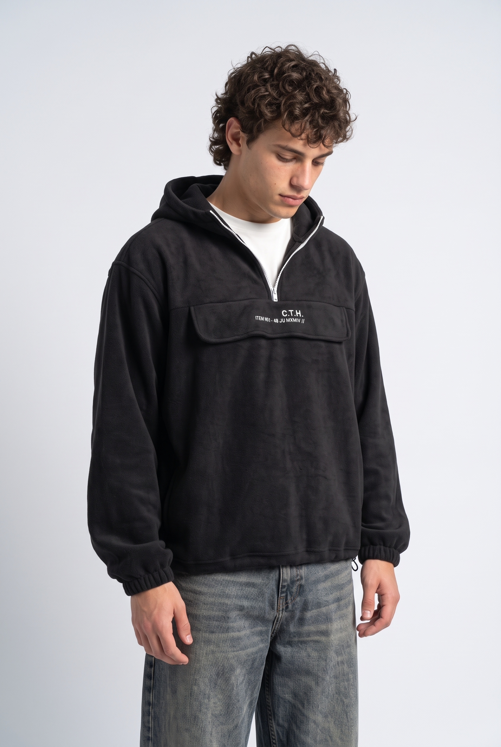 Yarım Fermuarlı Kapüşonlu Polar Sweatshirt 5|oldu-media-mvf9dcvq-g5wp0z|004