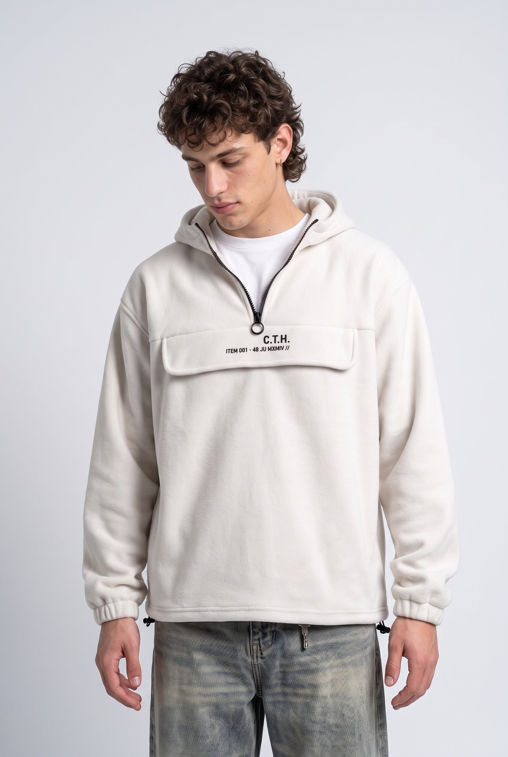 Yarım Fermuarlı Kapüşonlu Polar Sweatshirt 4|oldu-media-mvf9dg21-fmr713|003
