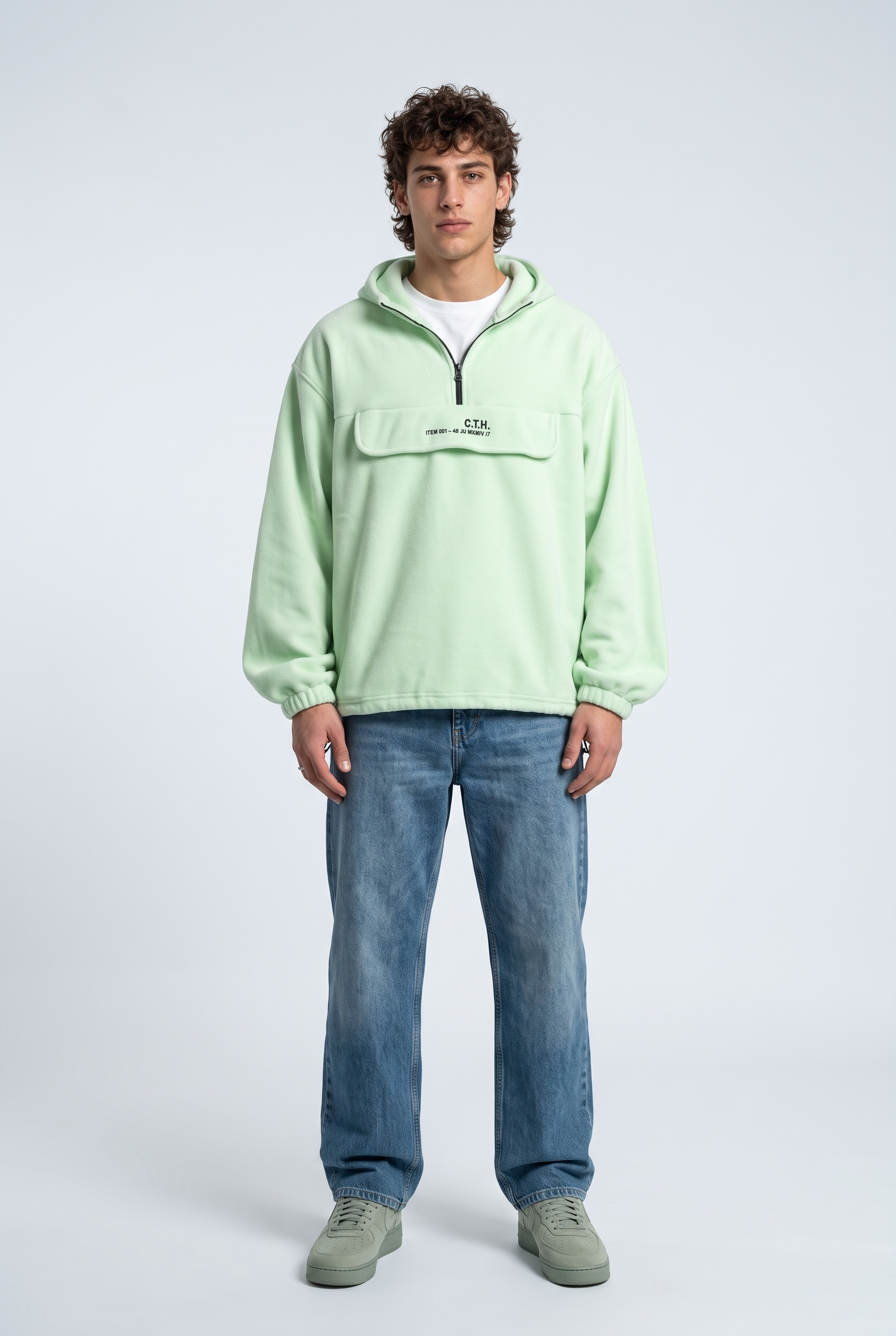 Yarım Fermuarlı Kapüşonlu Polar Sweatshirt 3|oldu-media-mvf9difw-508qwx|002