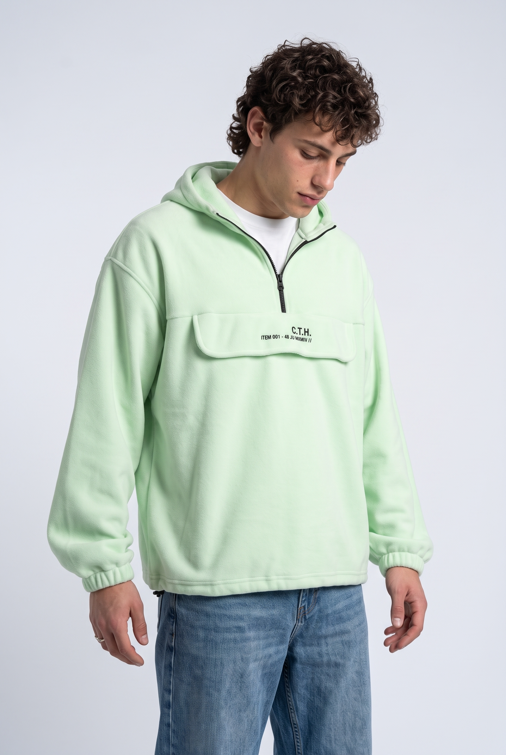 Yarım Fermuarlı Kapüşonlu Polar Sweatshirt 5|oldu-media-mvf9difw-508qwx|004