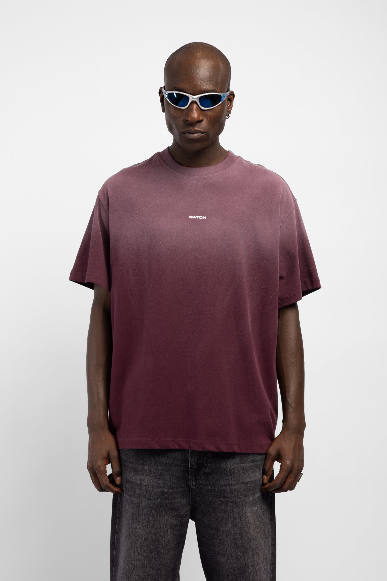 Degrade Yıkamalı Logo Baskılı T-Shirt