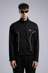 Şerit Detaylı Fermuarlı Sweatshirt