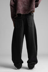 Kontrast Gri Dikişli Baggy Jean