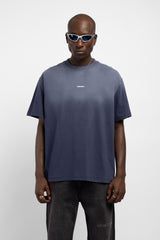 Degrade Yıkamalı Logo Baskılı T-Shirt