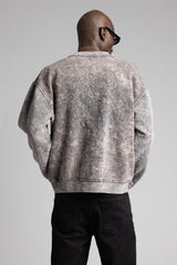 Nakışlı Yıkamalı Sweatshirt