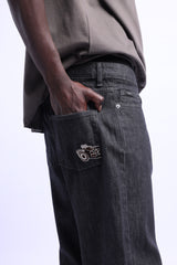 Minimal Nakış Detaylı Baggy Jean