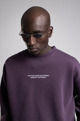 Micro Yazı Baskı Detaylı Oversize Sweatshirt