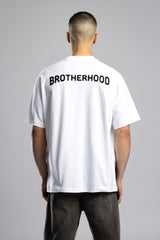 Oversize “Brotherhood” Baskılı T-shirt