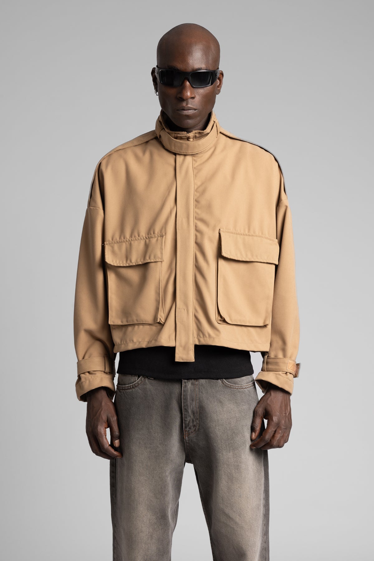 Şerit Detaylı Utility Denim Ceket