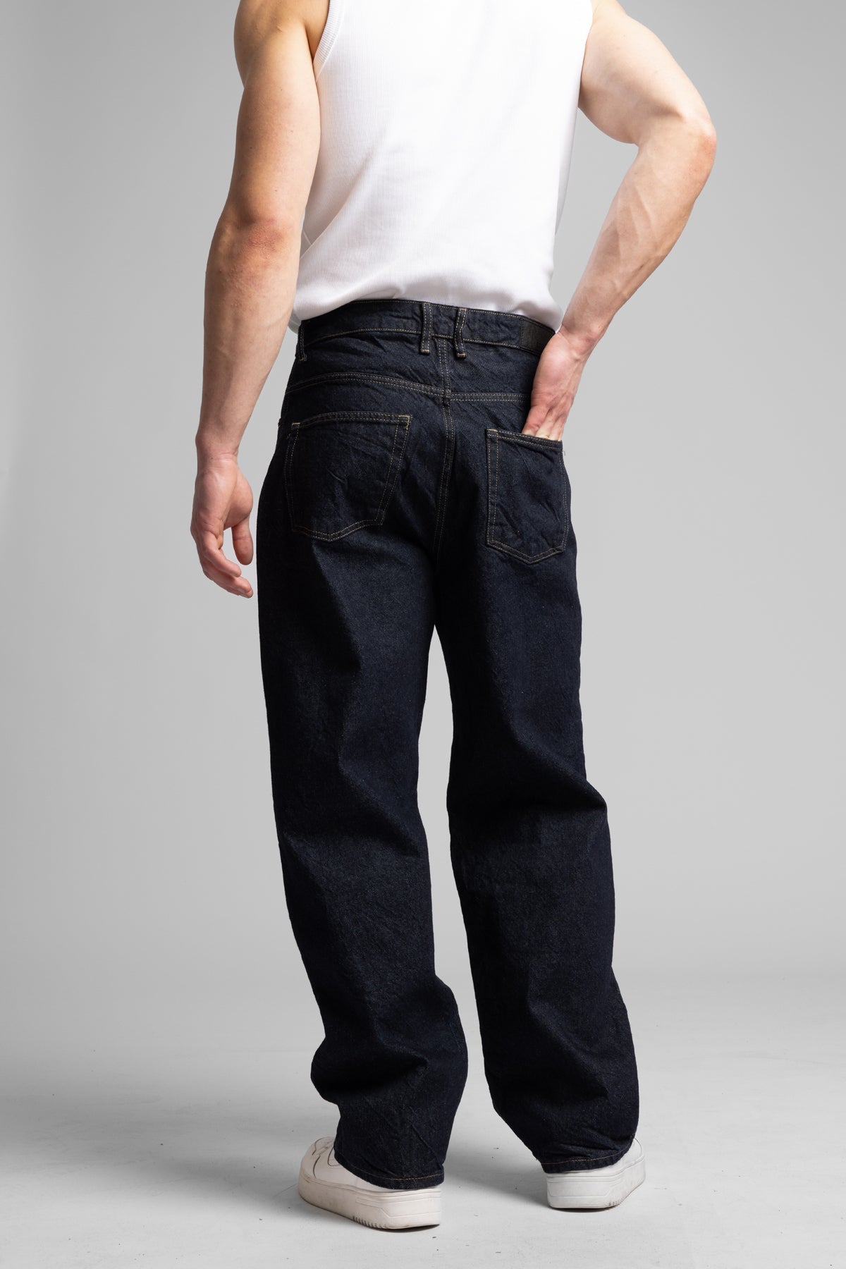 Kontrast Dikişli Baggy Jean