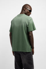 Degrade Yıkamalı Logo Baskılı T-Shirt