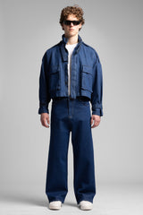 Şerit Detaylı Utility Denim Ceket