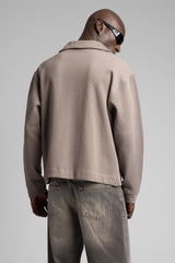 Diyagonal Fermuarlı Ceket