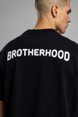 Oversize “Brotherhood” Baskılı T-shirt