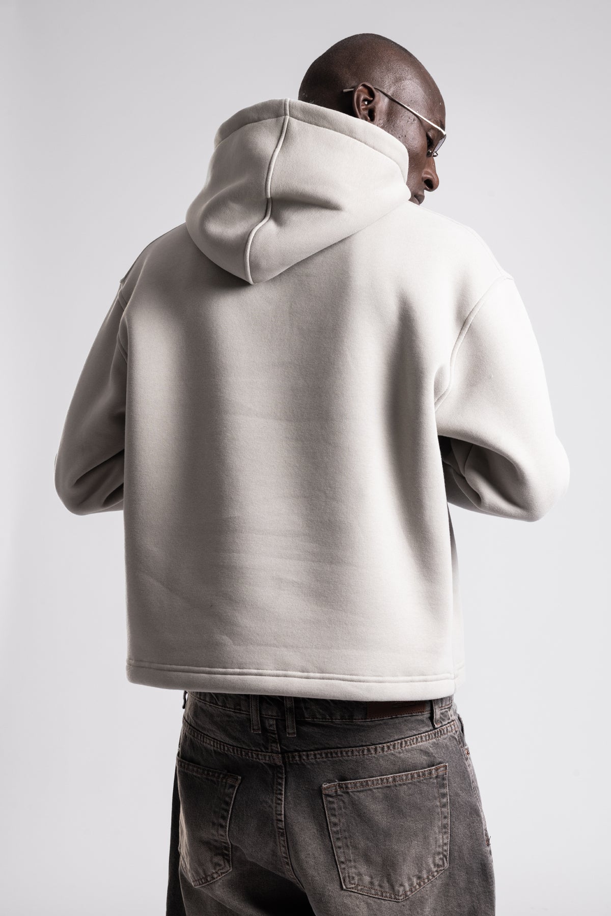 Kabartmalı Baskılı Kapüşonlu Sweatshirt