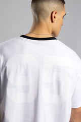 Oversize Kontrast Yakalı Baskılı T-shirt