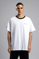 Oversize Kontrast Yakalı Baskılı T-shirt
