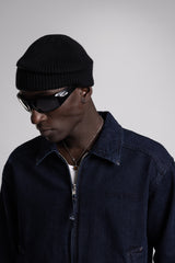 Tonal Nakış Yazı Detaylı Denim Ceket