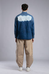 Arka Baskı Detaylı Denim Gömlek