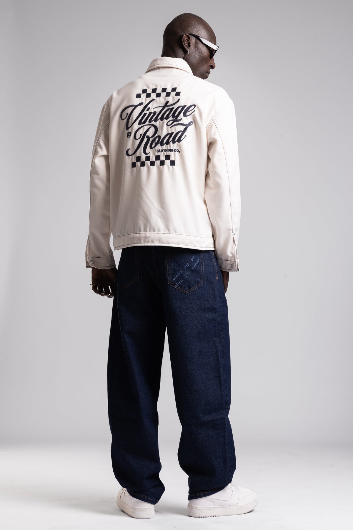 Nakış Yazı Detaylı Vintage Ceket