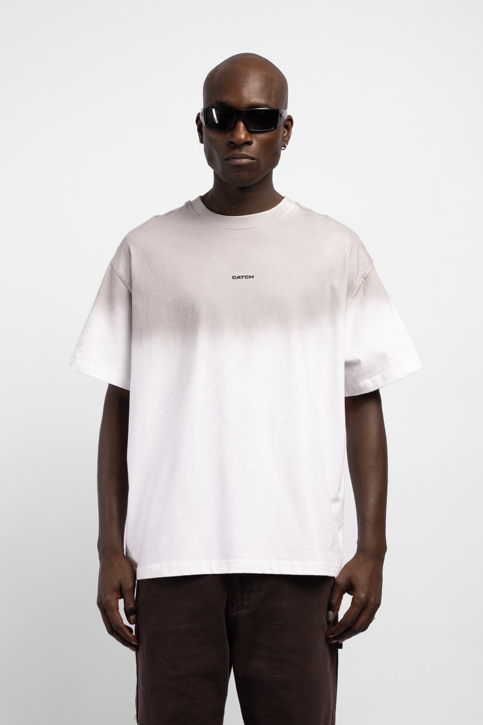 Degrade Yıkamalı Logo Baskılı T-Shirt