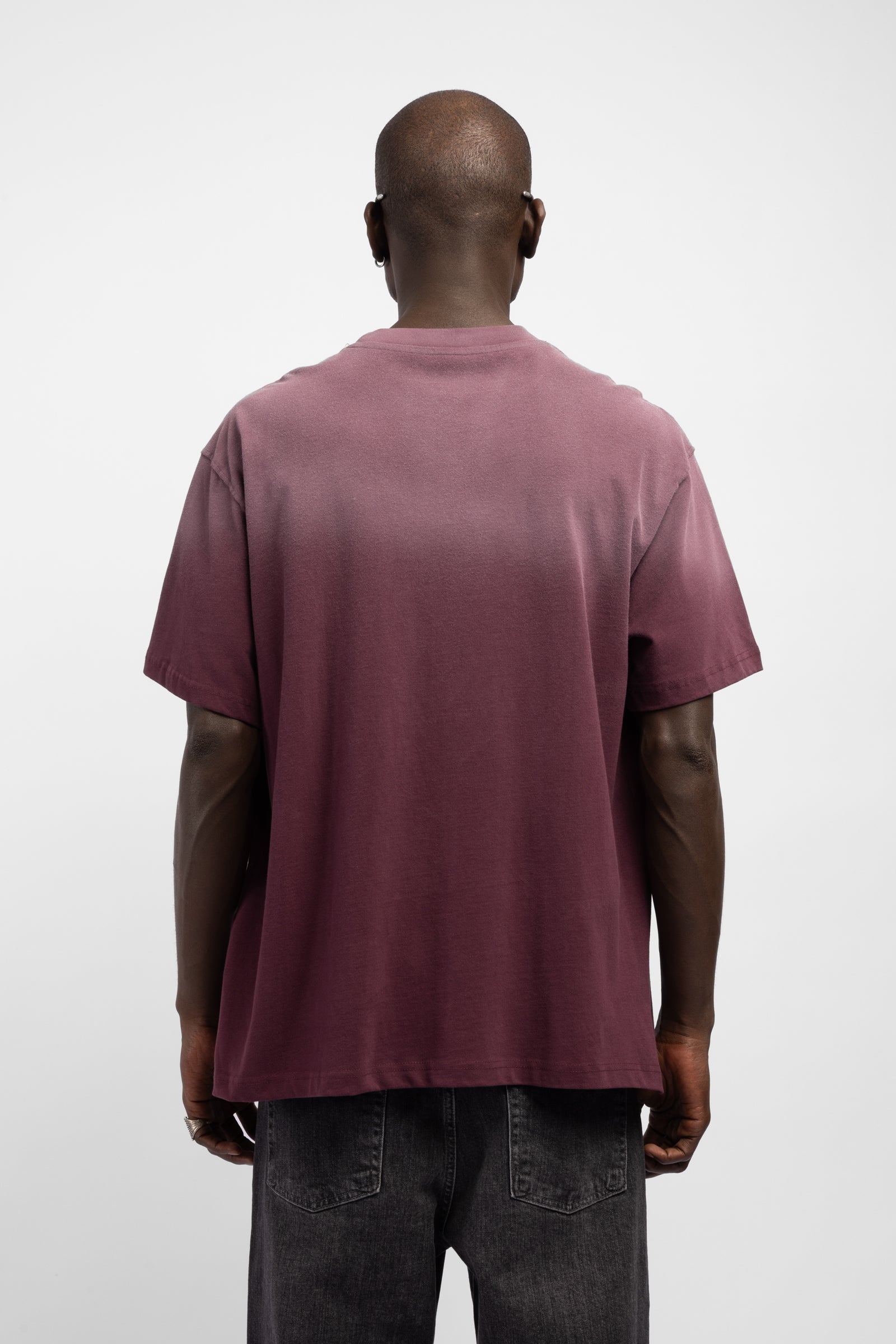 Degrade Yıkamalı Logo Baskılı T-Shirt